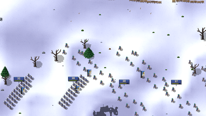 Winter snowfield under snowfall